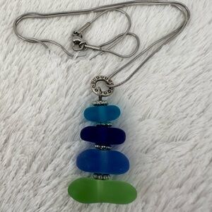 Seaglass Stacked Pendant Necklace